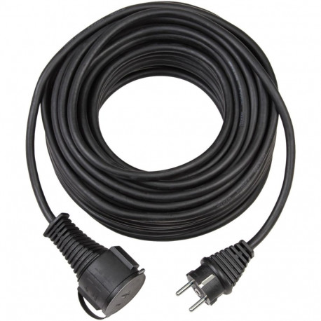 Brennenstuhl grounded rubber extension cord, straight CEE 7/7 straight CEE 7/4 (Schuko), IP 44, 25m 