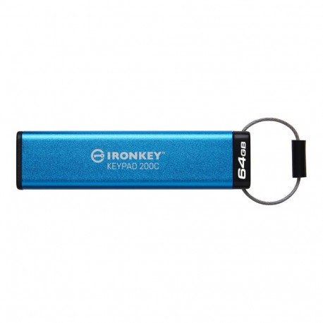 Kingston krüpteeritud USB-C mälupulk IronKey Keypad 200C 64GB FIPS 140-3 Lvl 3 Pending AES-256