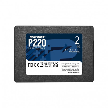 SSDPATRIOTP2202TBSATAWrite speed 500 MBytes/secRead speed 550 MBytes/sec2 5"TBW 960 TBP220S2TB25 P22