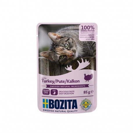 BOZITA märg kassitoit kalkunitükid kastmes 85g