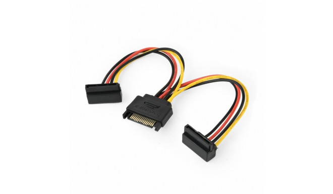 Sata power cable Sata-> (M) >2xSATA angled 15cm