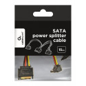 Sata power cable Sata-> (M) >2xSATA angled 15cm