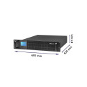 Qoltec RACK UPS | 3kVA | 2400W | LCD
