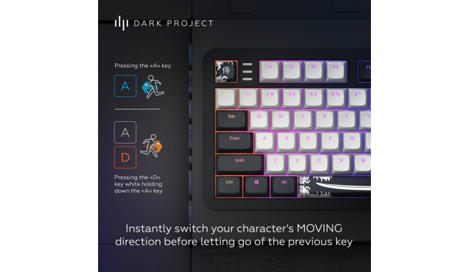 Dark Project Tamsus projektas ALU87B Bushido, G3MS Moonstone Switch, JAV keyboard Home/Office QWERTY
