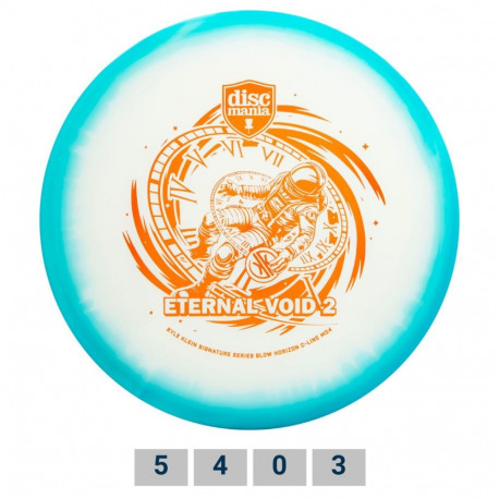 Discgolf DISCMANIA Midrange Driver C-LINE GLOW HORIZON MD4 Eternal Void 2 Clear/Blue 5/4/0/3