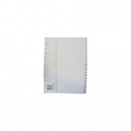 Registrilehed A4 1-20 plast Nordic Office