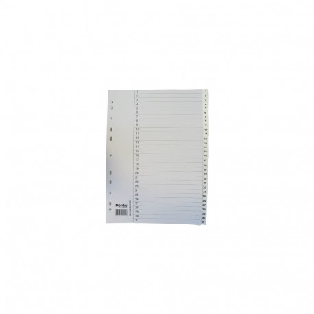 Registrilehed A4 1-31 plast Nordic Office