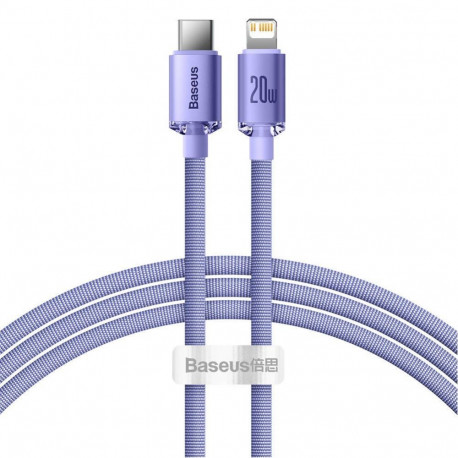 Baseus - Baseus CAJY000205 Crystal Shine Series Data Cable USB-C to Lightning 20W 1,2m Purple