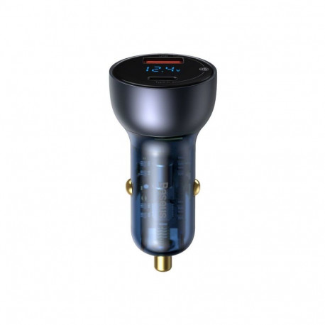 Baseus - Baseus CCKX-C0G Particular Car Charger Digital Display Dual USB 65W Gray