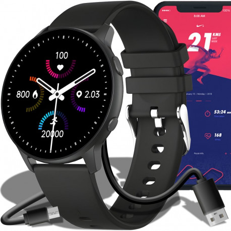 Zegarek smartwatch wodoodporny aplikacja pl rozmowy tryby sportowe zdrowie e637