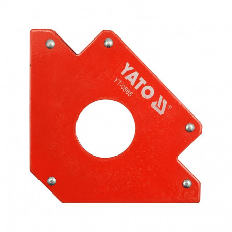 Yato YT-0865 magnetic welding clamp, 122x190x25mm, 46mm, 45°/90°/135°, 34kg, steel, ferrite magnet