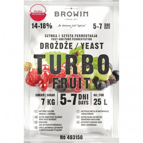 Browin Distiller's Yeast, 403150, 40g, 5-7 days, 25L batch, fruity aroma