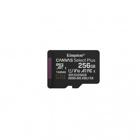 Kingston Technology microSDXC mälukaart 256GB Canvas Select Plus Gen3 150R A1 üksikpakend ilma adapt