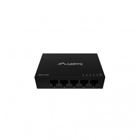 Lanberg ethernet-lüliti DSM1-1005 juhtimatu gigabitine 5-pordiline 1Gb/s lauale mõeldud 12V metallko