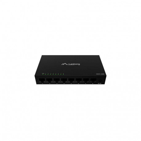 LANBERG DSM1-1008 SWITCH 8X 1GB/S UNMANAGED GIGABIT ETHERNET DESKTOP 12V (METAL CASE)