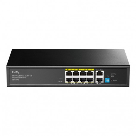 Cudy võrgulüliti GS1010PE haldamatu gigabit-ethernet (10/100/1000) PoE, must