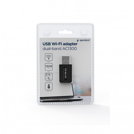 WRL ADAPTER 1300MBPS USB/DUALBAND WNP-UA1300-03 GEMBIRD