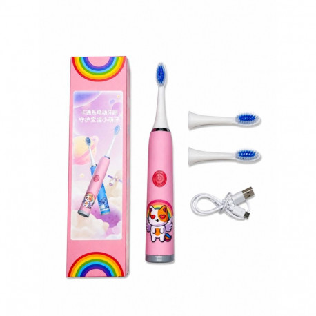 iLike Kids W3 Electric Toothbrush (Battery-Powered) +3 attachments Pink