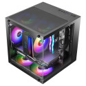 Computer Case - Mars Gaming MC-CUBE Mini Tower for Micro ATX and Mini-ITX, Black