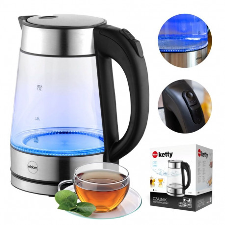 Electric Kettle - ELDOM C420 KETTY 1.7L 2200W Glass Cordless