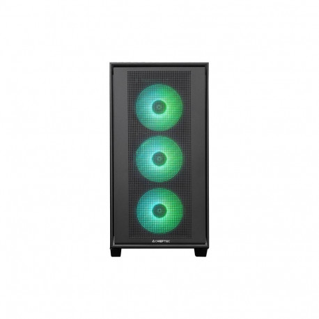 Computer Case - Chieftec GS-03B-OP Midi Tower, Tempered Glass, RGB, USB Type-C, Black