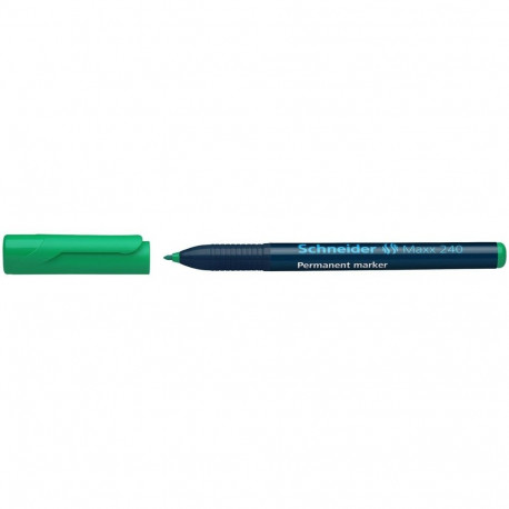 Permanent marker, 1-2 mm, bullet tip, SCHNEIDER "Maxx 240", green