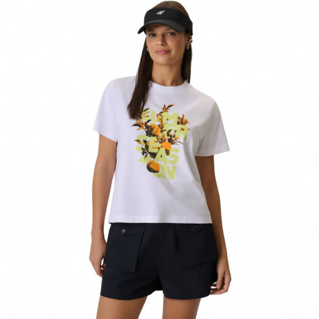 Koszulka damska 4F F2721 biała 4FWSS26TTSHF2721 10S XL