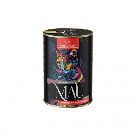 MAU märg kassitoit patee ja filee veiselihaga maguskartulitega ja rosmariiniga 400g