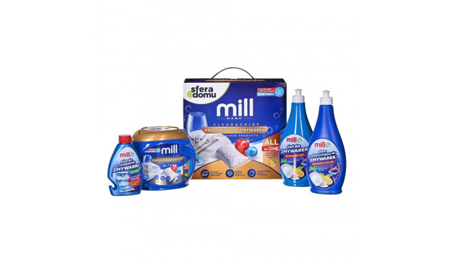 Mill dishwasher detergent set.