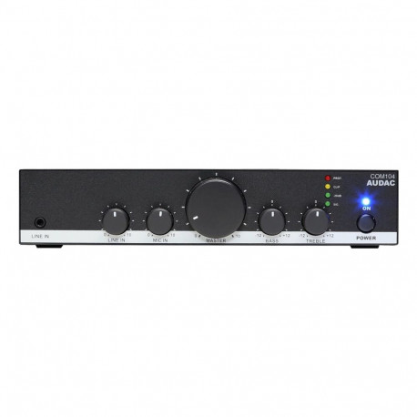 AUDAC COM104 audio amplifier Public Address (PA) system Black, White