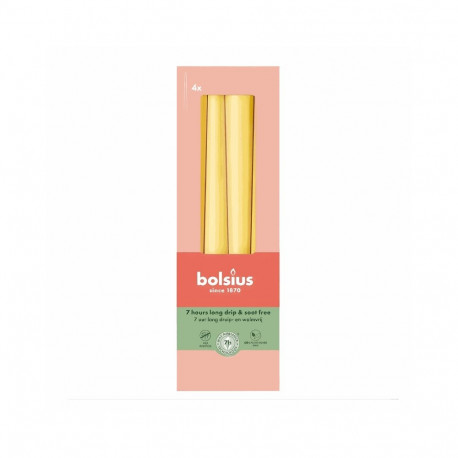 Bolsius Table candles 4pcs. in a box 245/24mm yellow