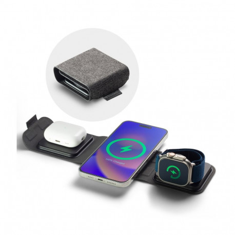 Mophie reisilaadija 3-ühes MagSafe EU-adapteriga, must