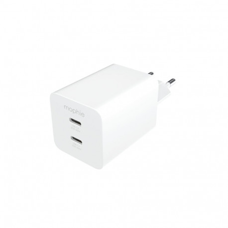 mophie Essentials Power Adapter Dual USB-C PD 50W EU White