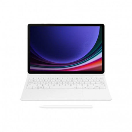 DX725UW Book Cover Keyboard Samsung Galaxy Tab S9/S9 FE/S10 FE/S10 Lite, White