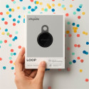 Chipolo Bluetooth-jälgija laetav silikoonist aasaga iOS-ile ja Androidile, söehall, kriitvalge, tume