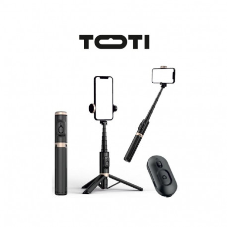 SEEK TOTI Selfie Stick with Hidden Design Stable Tripod Q12, Black
