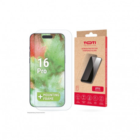 Ekraanikaitse iPhone 16 Pro karastatud klaasist 2D täiskattega, läbipaistev