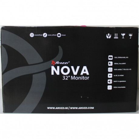 AROZZI SALE OUT. Nova 32" IPS, 180Hz, Computer Monitor - Black | | Nova | 32 " | IPS | QHD | 16:9 | 