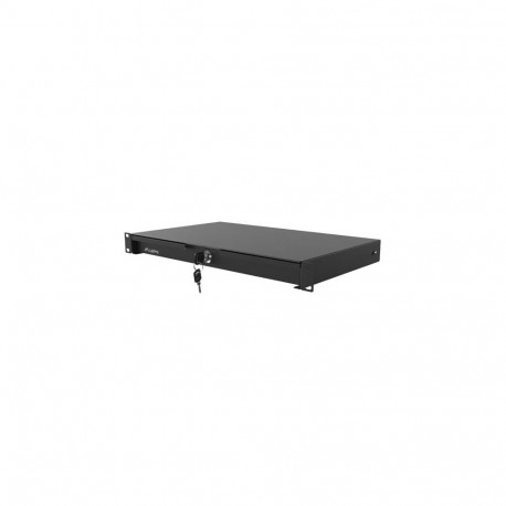 19" DRAWER 1U/483X270MM MAX LOAD CAPACITY UP TO 30KG ASSEMBLY BLACK LANBERG