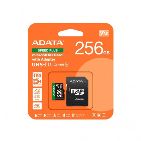 Memory Card - ADATA Speed Plus 256 GB MicroSDXC 180 MB/s Read, 160 MB/s Write
