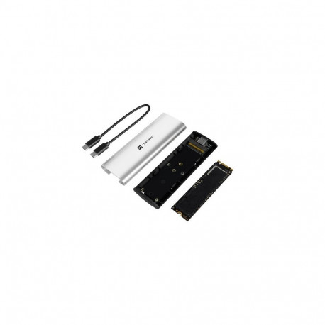 M.2 NVMe SSD Enclosure - NATEC RHINO External SSD 10 TB, USB 3.2 Gen 2, Arctic Silver