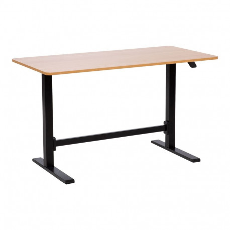 Töölaud ERGO manuaalne 120x60xH70-115cm, tamm/must