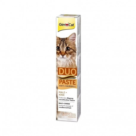 GIMCAT Duo Paste Anti-Hairball Malt with Cheese – cat treat – 50g