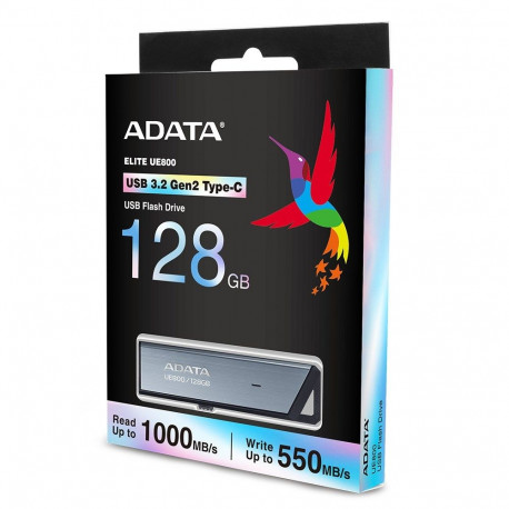 ADATA USB-mälupulk UE800 128GB USB Type-C 3.2 Gen 2 (3.1 Gen 2), hõbe