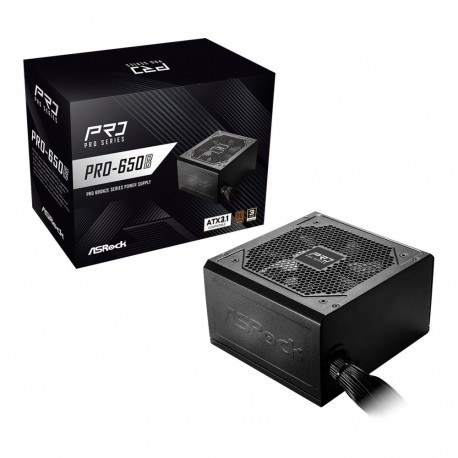 Asrock toiteplokk PRO-650B 650W 24-pin ATX, must