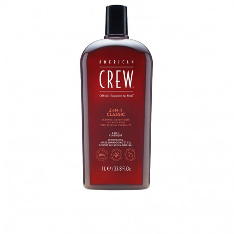 AMERICAN CREW 3-ühes šampoon, palsam ja kehapesu 1000ml