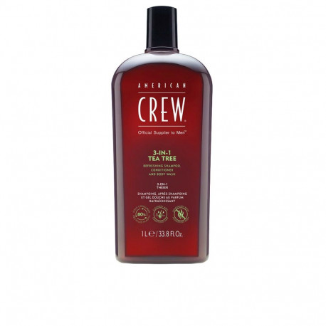 American Crew 3-ühes šampoon, palsam ja dušigeel teepuu 1000ml