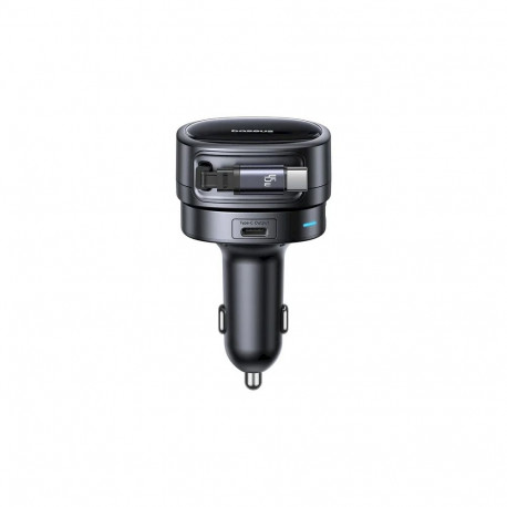 Baseus PrimeTrip VR1 Car Charger 60W USB-A USB-C with retractable USB-C cable / black