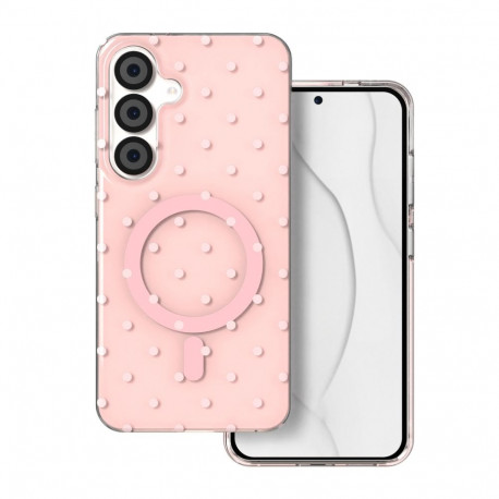Bubble Dots Mag case for Samsung S24 / S25 pink