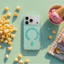 Bubble Dots Mag case for iphone 16 6,1" green
